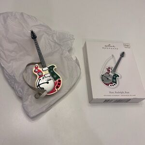Hallmark Keepsake Red and Green Guitar Ornament